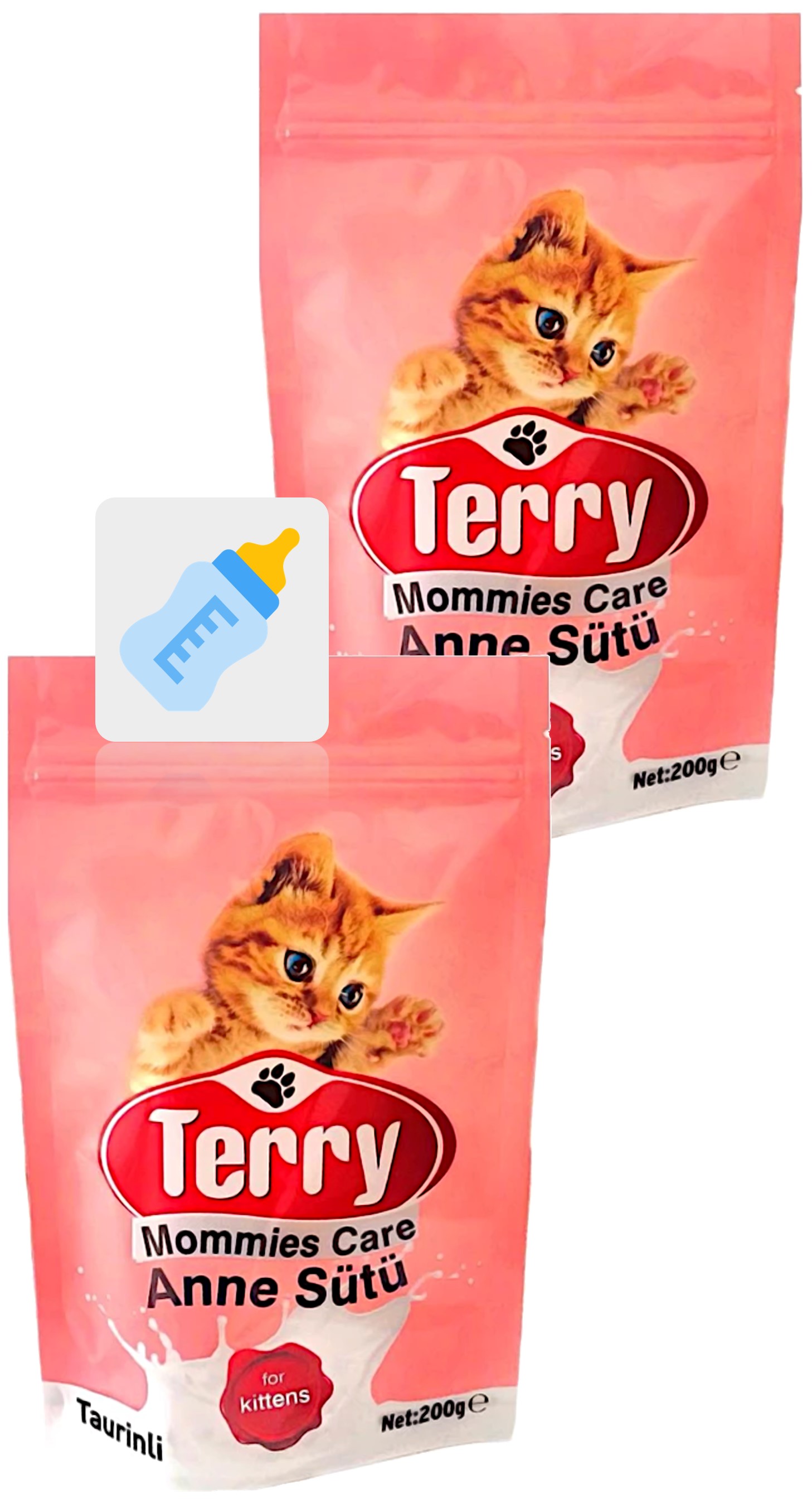 Terry Mommies Care Anne Sütü Yavru Kedi Süt Tozu 2x200 Gr, Biberon